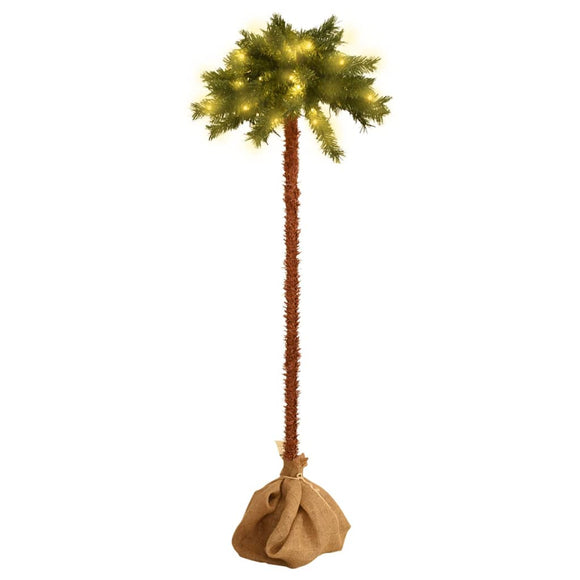 NNEVL Artificial Palm Tree with LEDs 120 cm