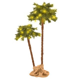 NNEVL Artificial Double Palm Tree with LEDs 90 cm&150 cm