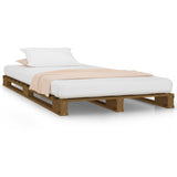 NNEVL Bed Frame Honey Brown 100x200 cm Solid Wood Pine