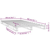 NNEVL Pallet Bed Black 100x200 cm Solid Wood Pine