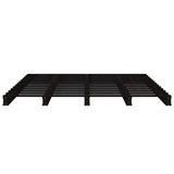 NNEVL Bed Frame Black 137x187 cm Double Size Solid Wood Pine