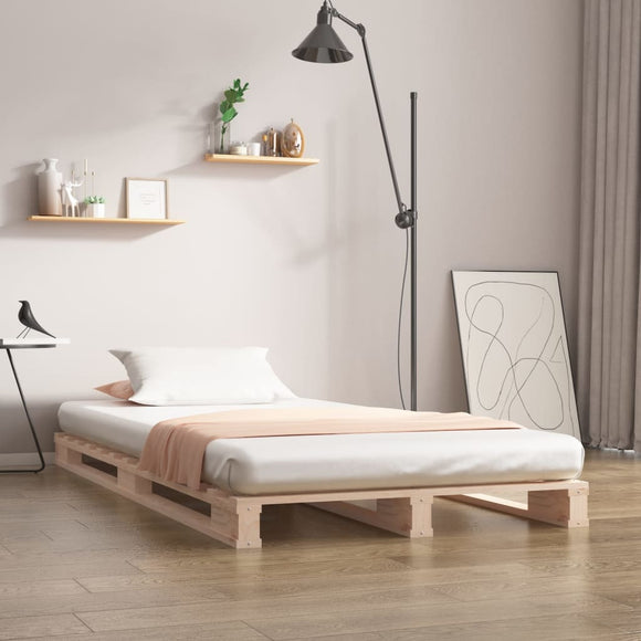 NNEVL Pallet Bed 92x187 cm Solid Wood Pine Single Bed Size