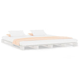 NNEVL Bed Frame White 137x187 cm Solid Wood Pine Double Size