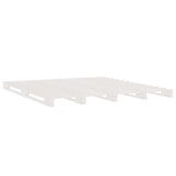 NNEVL Bed Frame White 137x187 cm Solid Wood Pine Double Size