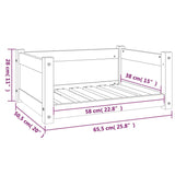 NNEVL Dog Bed 65.5x50.5x28 cm Solid Pine Wood