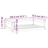 NNEVL Dog Bed White 105.5x75.5x28 cm Solid Pine Wood