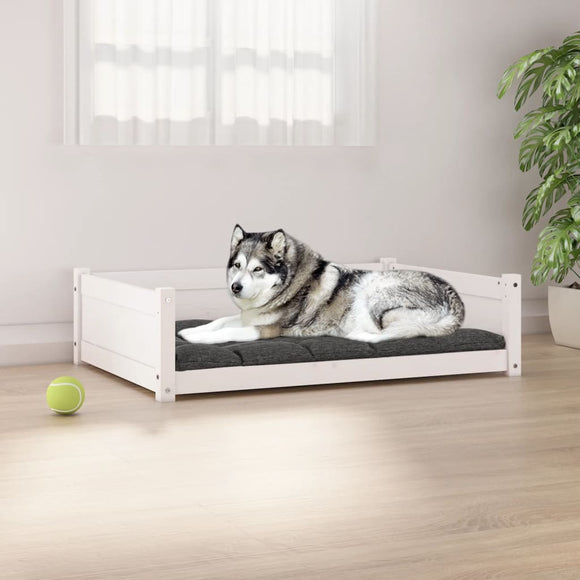 NNEVL Dog Bed White 105.5x75.5x28 cm Solid Pine Wood