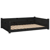 NNEVL Dog Bed Black 105.5x75.5x28 cm Solid Pine Wood