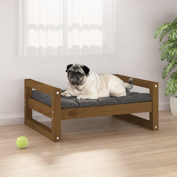 NNEVL Dog Bed Honey Brown 65.5x50.5x28 cm Solid Pine Wood