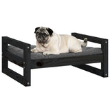 NNEVL Dog Bed Black 65.5x50.5x28 cm Solid Pine Wood