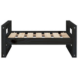 NNEVL Dog Bed Black 65.5x50.5x28 cm Solid Pine Wood