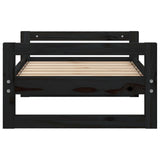 NNEVL Dog Bed Black 65.5x50.5x28 cm Solid Pine Wood