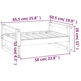 NNEVL Dog Bed Black 65.5x50.5x28 cm Solid Pine Wood