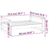 NNEVL Dog Bed 75.5x55.5x28 cm Solid Pine Wood