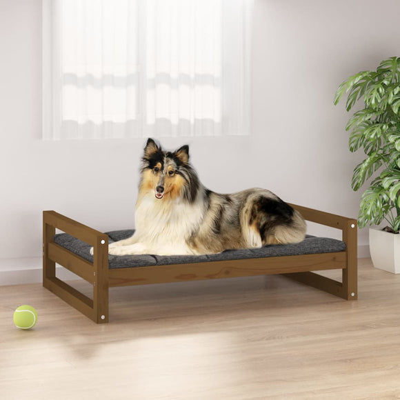NNEVL Dog Bed Honey Brown 95.5x65.5x28 cm Solid Pine Wood
