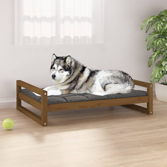 NNEVL Dog Bed Honey Brown 105.5x75.5x28 cm Solid Pine Wood