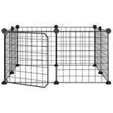 NNEVL 8-Panel Pet Cage with Door Black 35x35 cm Steel