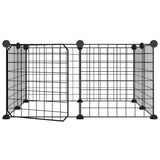 NNEVL 8-Panel Pet Cage with Door Black 35x35 cm Steel