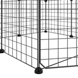 NNEVL 8-Panel Pet Cage with Door Black 35x35 cm Steel