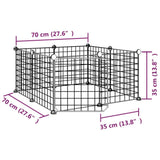 NNEVL 8-Panel Pet Cage with Door Black 35x35 cm Steel