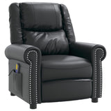 NNEVL Massage Recliner Chair Black Shiny Faux Leather