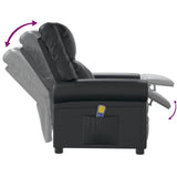 NNEVL Massage Recliner Chair Black Shiny Faux Leather