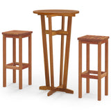 NNEVL 3 Piece Garden Bar Set Solid Wood Acacia