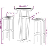 NNEVL 3 Piece Garden Bar Set Solid Wood Acacia