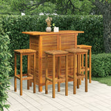 NNEVL 5 Piece Garden Bar Set Solid Wood Acacia