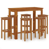 NNEVL 7 Piece Garden Bar Set Solid Wood Acacia