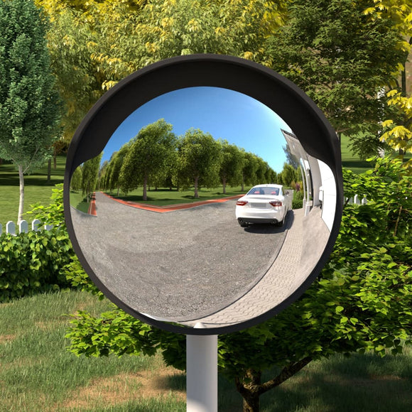 NNEVL Outdoor Convex Traffic Mirror Black Ø45 cm Polycarbonate