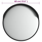 NNEVL Outdoor Convex Traffic Mirror Black Ø60 cm Polycarbonate