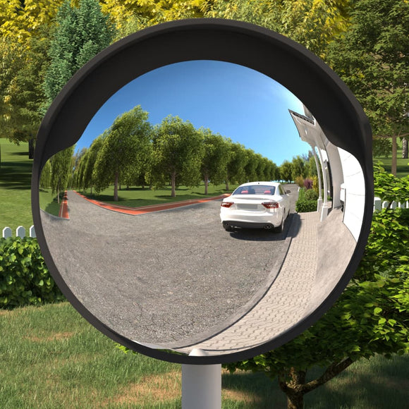 NNEVL Outdoor Convex Traffic Mirror Black Ø60 cm Polycarbonate