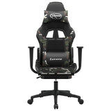 NNEVL Massage Gaming Chair with Footrest Black&Camouflage Faux Leather