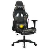 NNEVL Massage Gaming Chair with Footrest Black&Camouflage Faux Leather