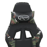 NNEVL Massage Gaming Chair with Footrest Black&Camouflage Faux Leather