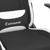 NNEVL Massage Gaming Chair with Footrest Black and White Fabric