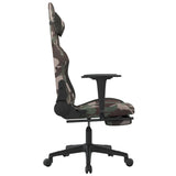 NNEVL Massage Gaming Chair with Footrest Black and Camouflage Fabric