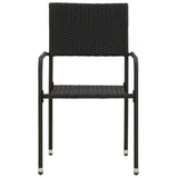 NNEVL 3 Piece Outdoor Dining Set Poly Rattan Black