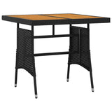 NNEVL 3 Piece Outdoor Dining Set Poly Rattan Black
