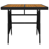 NNEVL 3 Piece Outdoor Dining Set Poly Rattan Black