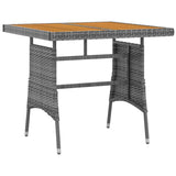 NNEVL 3 Piece Outdoor Dining Set Poly Rattan Grey