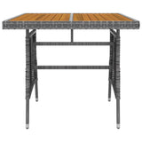 NNEVL 3 Piece Outdoor Dining Set Poly Rattan Grey