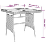NNEVL 3 Piece Outdoor Dining Set Poly Rattan Grey