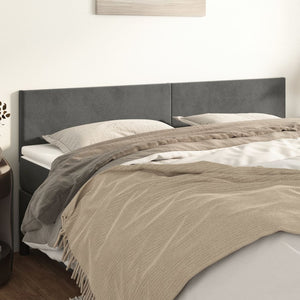 NNEVL Headboards 2 pcs Dark Grey 80x5x78/88 cm Velvet