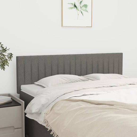 NNEVL Headboards 2 pcs Dark Grey 72x5x78/88 cm Fabric