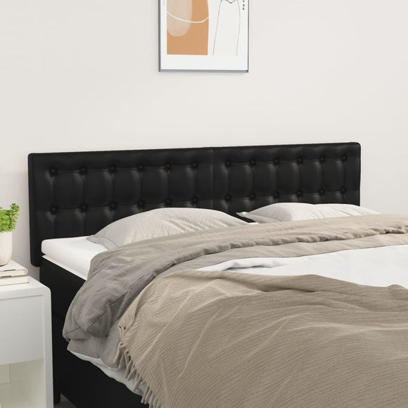 NNEVL Headboards 2 pcs Black 72x5x78/88 cm Faux Leather