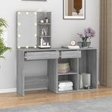NNEVL LED Dressing Table with Cabinet Grey Sonoma Engineered Wood