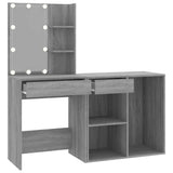 NNEVL LED Dressing Table with Cabinet Grey Sonoma Engineered Wood