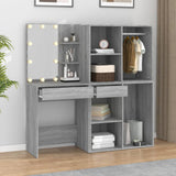NNEVL LED Dressing Table with Cabinets Grey Sonoma Engineered Wood